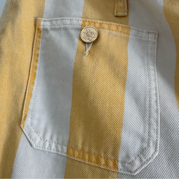 NWT J. Crew Sailor Mid-Rise Relaxed Demi-Boot Jean in Sunflower Stripe - Picture 3 of 7